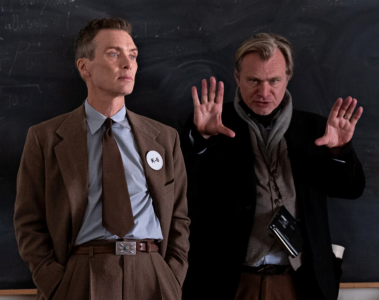 Christopher Nolan on the set of Oppenheimer